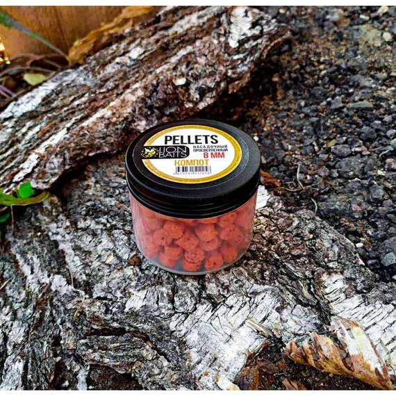 Lion baits Пеллетс насадочный просверленный "Компот" 8мм 100гр (Тутти-Фрутти), фото , изображение 2