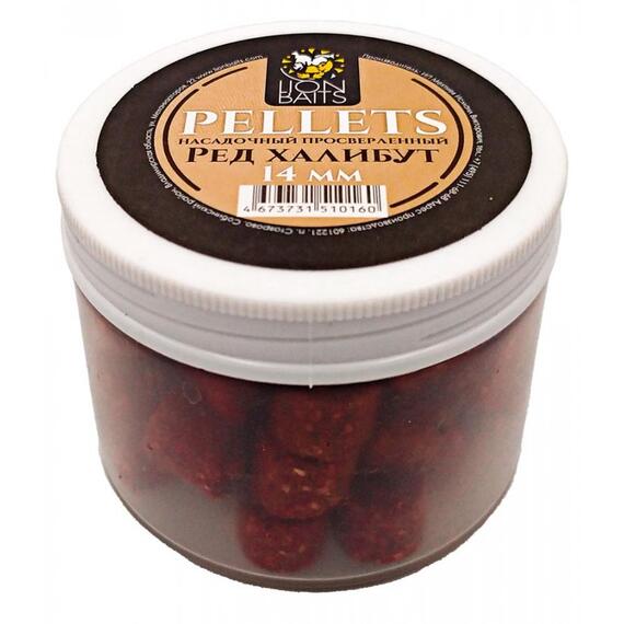 Lion baits Пеллетс насадочный просверленный "Ред халибут" 14мм 100гр, фото 