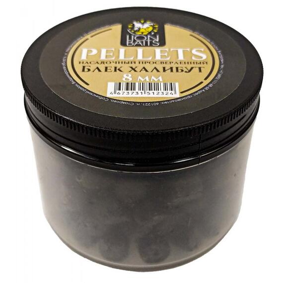 Lion baits Пеллетс насадочный просверленный "Блек халибут" 8мм 100гр, фото 