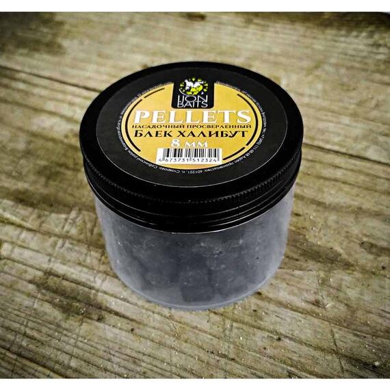 Lion baits Пеллетс насадочный просверленный "Блек халибут" 8мм 100гр, фото , изображение 2