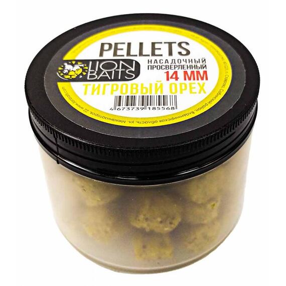 Lion baits Пеллетс насадочный просверленный "Тигровый орех" 14мм 100гр, фото 