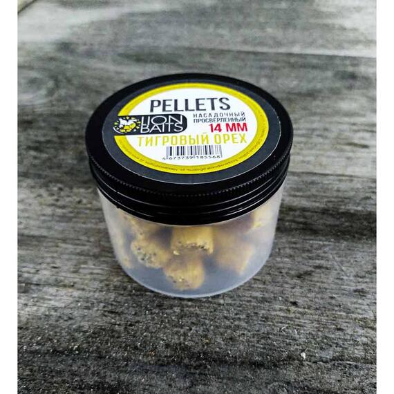 Lion baits Пеллетс насадочный просверленный "Тигровый орех" 14мм 100гр, фото , изображение 2
