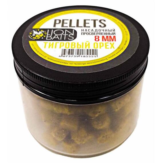 Lion baits Пеллетс насадочный просверленный "Тигровый орех" 8мм 100гр, фото 