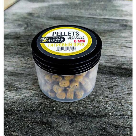 Lion baits Пеллетс насадочный просверленный "Тигровый орех" 8мм 100гр, фото , изображение 2