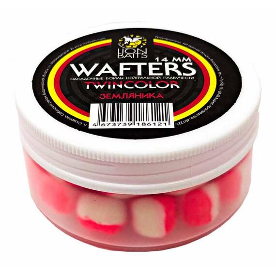 Бойлы нейтральной плавучести двухцветные (Wafters) "Земляника" 14мм, фото 