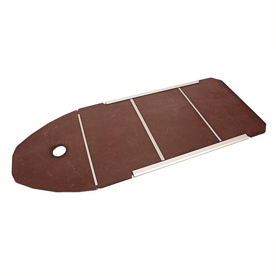 Лодка моторная килевая Лоцман 320 ЖС серый/чёрный, Цвет: серый/черный, Kоличество гермоотсеков: 3, Крепление сиденья: ликтрос-ликпаз, Вес лодки: 21, Фиксатор канистры бензина: Да, Высота кокпита (см): 31, Материал: Армированный ПВХ, Усиление баллона под стрингер: Да, Усиление дна по килю: ПВХ профиль 60 мм., Усиление дна по баллонам: ПВХ профиль 60 мм., Сливной клапан: Да, Транец жесткий. Толщина: 18, Транец жесткий. Высота: 390, Ручка шкипера: Да, Вид пайола: жесткая слань, фото , изображение 5