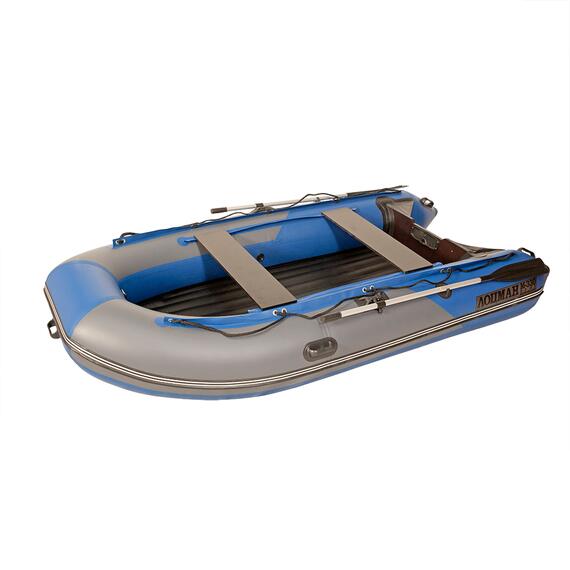 Лодка моторная килевая Лоцман М-330 НДНД серый/синий, фото 