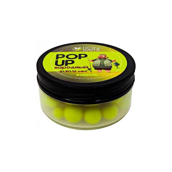 Lion Baits Бойлы плавающие Pop-Up Народный "Ваниль" 8,10,12мм, Вкус для группировки: Ваниль, Диаметр (мм): микс, фото 
