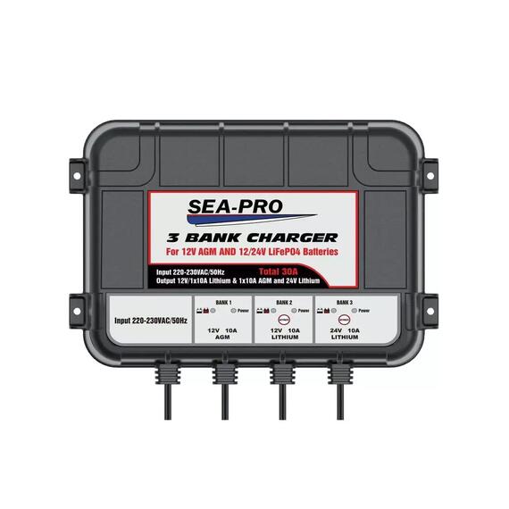 Зарядное устройство Sea-Pro ТЕ4-0287В (1х12В AGM, 1х12В LiFePo4, 1х24ВLiFePo4), фото 