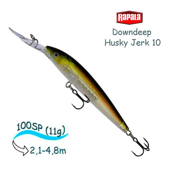 Воблер RAPALA Downdeep Husky Jerk 10, OGH, Цвет: OGH, Вес гр: 11, Длина, мм: 100 мм, фото 