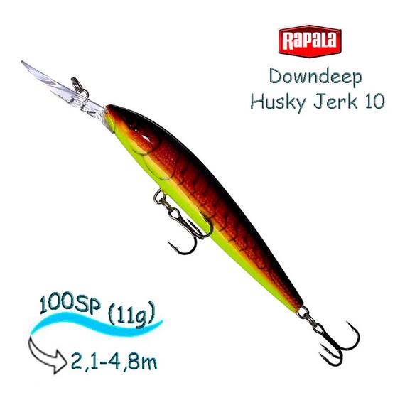 Воблер RAPALA Downdeep Husky Jerk 10, RFCW, Цвет: RFCW, Вес гр: 11, Длина, мм: 100 мм, фото 
