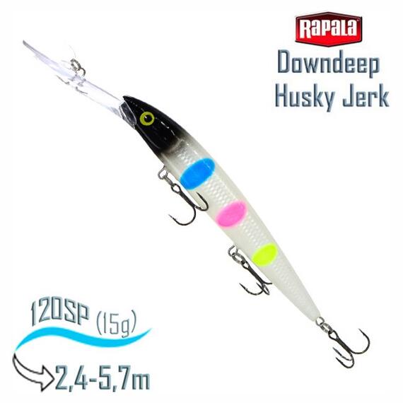 Воблер RAPALA Downdeep Husky Jerk 12, BWB, Цвет: BWB, Вес гр: 15, Длина, мм: 120 мм, фото 