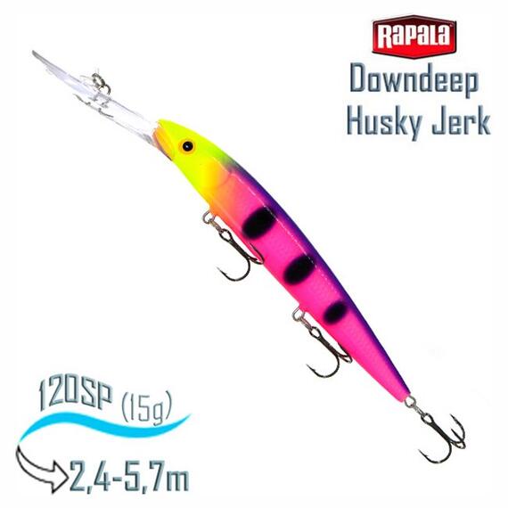Воблер RAPALA Downdeep Husky Jerk 12, FPN, Цвет: FPN, Вес гр: 15, Длина, мм: 120 мм, фото 