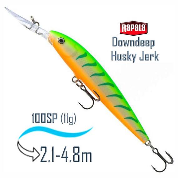 Воблер RAPALA Downdeep Husky Jerk 10, GTU, Цвет: GTU, Вес гр: 11, Длина, мм: 100 мм, фото 