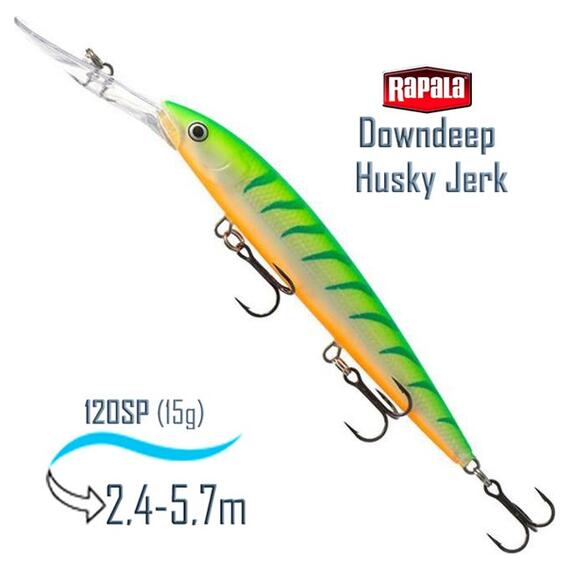 Воблер RAPALA Downdeep Husky Jerk 12, GTU, Цвет: GTU, Вес гр: 15, Длина, мм: 120 мм, фото 