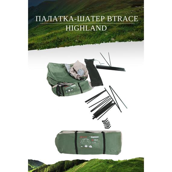 Палатка-шатер BTrace Highland green/beige, фото , изображение 3