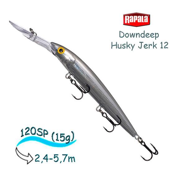 Воблер RAPALA Downdeep Husky Jerk 12, PCH, Цвет: PCH, Вес гр: 15, Длина, мм: 120 мм, фото 