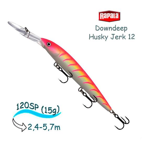 Воблер RAPALA Downdeep Husky Jerk 12, PTU, Цвет: PTU, Вес гр: 15, Длина, мм: 120 мм, фото 