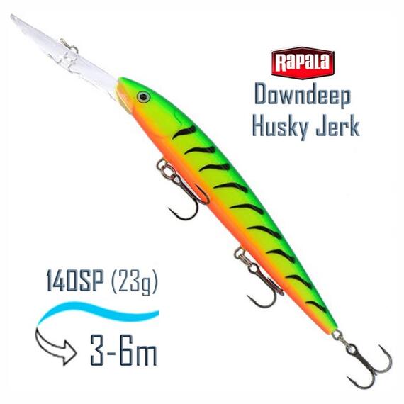 Воблер RAPALA Downdeep Husky Jerk 14, FT, Цвет: FT, Вес гр: 23, Длина, мм: 140 мм, фото 