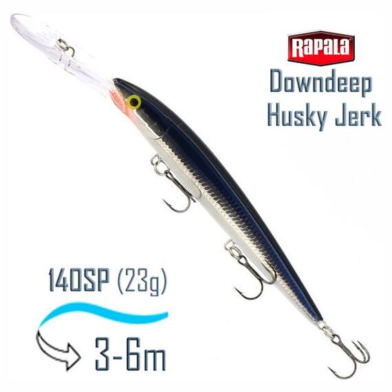 Воблер RAPALA Downdeep Husky Jerk 14, S, Цвет: S, Вес гр: 23, Длина, мм: 140 мм, фото 