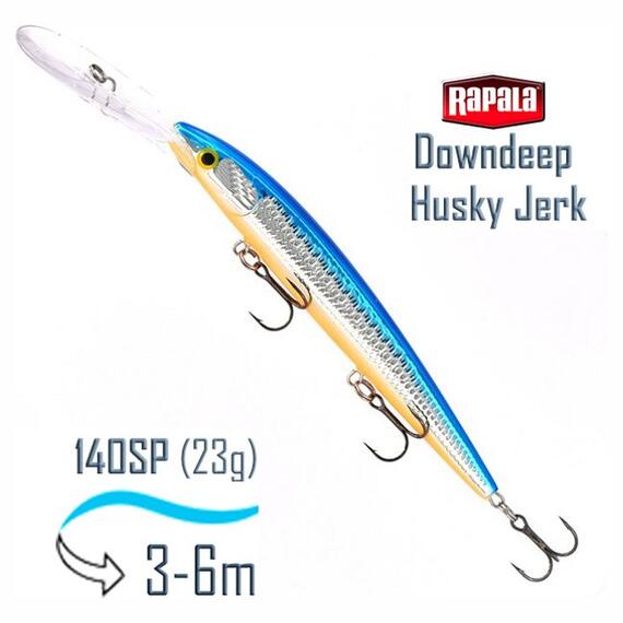 Воблер RAPALA Downdeep Husky Jerk 14, SB, Цвет: SB, Вес гр: 23, Длина, мм: 140 мм, фото 