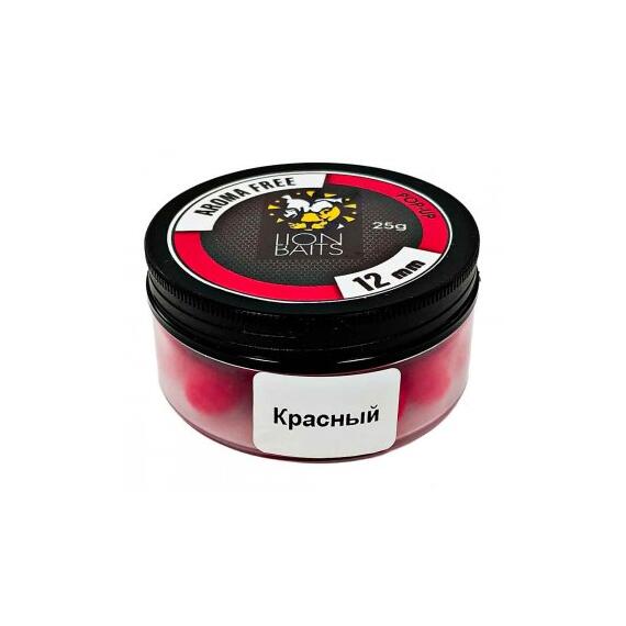 Lion Baits Бойлы плавающие Pop-Up "Aroma Free" (без аромы) красные 12 мм, Вкус: без вкуса, Расцветка: красный, Диаметр (мм): 12, фото 