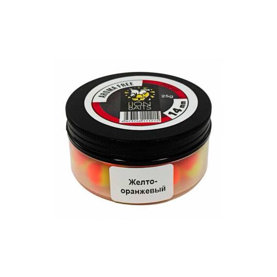 Lion Baits Бойлы плавающие Pop-Up "Aroma Free" (без аромы) желто-оранжевые 14 мм, Вкус: без вкуса, Расцветка: желто-оранжевый, Диаметр (мм): 14, фото 