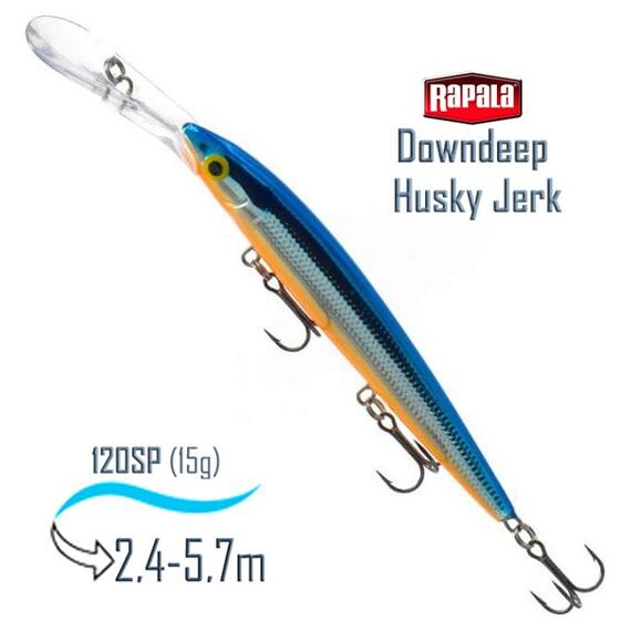 Воблер RAPALA Downdeep Husky Jerk 12, SB, Цвет: SB, Вес гр: 15, Длина, мм: 120 мм, фото 