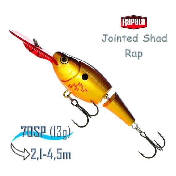 Воблер RAPALA Jointed Shad Rap 07, BCF, Цвет: BCF, Вес гр: 13, Длина, мм: 70 мм, фото 