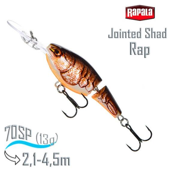 Воблер RAPALA Jointed Shad Rap 07, BCW, Цвет: BCW, Вес гр: 13, Длина, мм: 70 мм, фото 