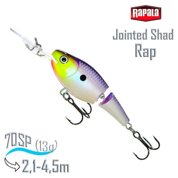 Воблер RAPALA Jointed Shad Rap 07, PDS, Цвет: PDS, Вес гр: 13, Длина, мм: 70 мм, фото 
