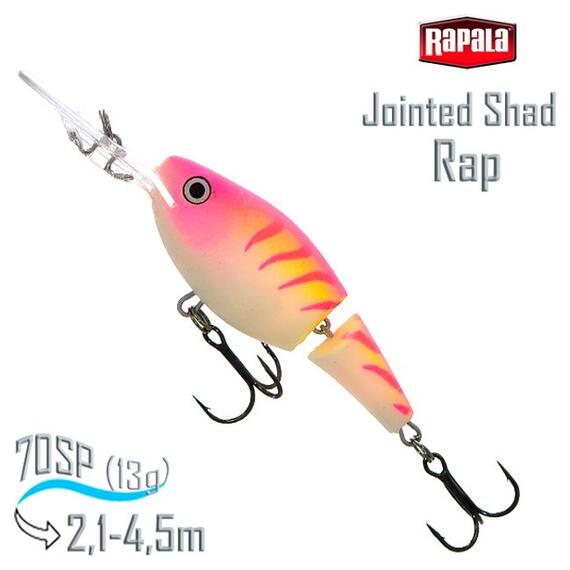 Воблер RAPALA Jointed Shad Rap 07, PTU, Цвет: PTU, Вес гр: 13, Длина, мм: 70 мм, фото 