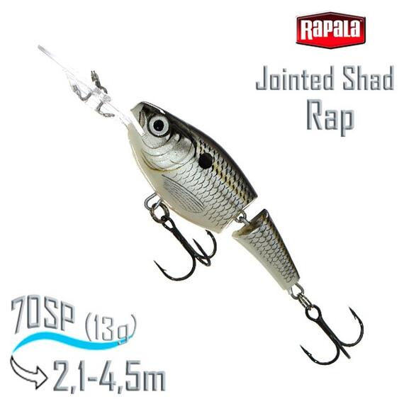 Воблер RAPALA Jointed Shad Rap 07, SSD, Цвет: SSD, Вес гр: 13, Длина, мм: 70 мм, фото 