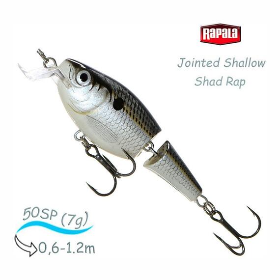 Воблер RAPALA Jointed Shallow Shad Rap 05, SSD, Цвет: SSD, Вес гр: 7, Длина, мм: 50 мм, фото 