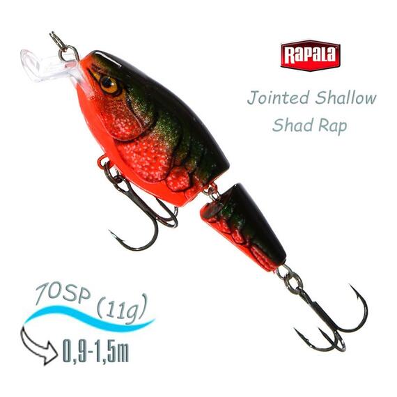 Воблер RAPALA Jointed Shallow Shad Rap 07, RCW, Цвет: RCW, Вес гр: 11, Длина, мм: 70 мм, фото 