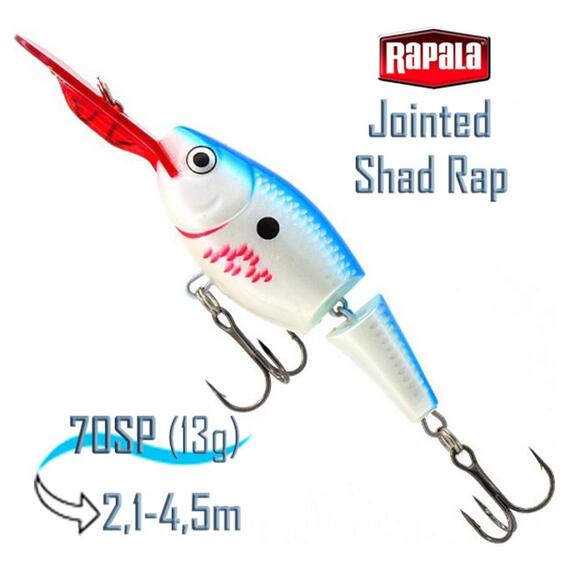 Воблер RAPALA Jointed Shad Rap 07, BBSD, Цвет: BBSD, Вес гр: 13, Длина, мм: 70 мм, фото 