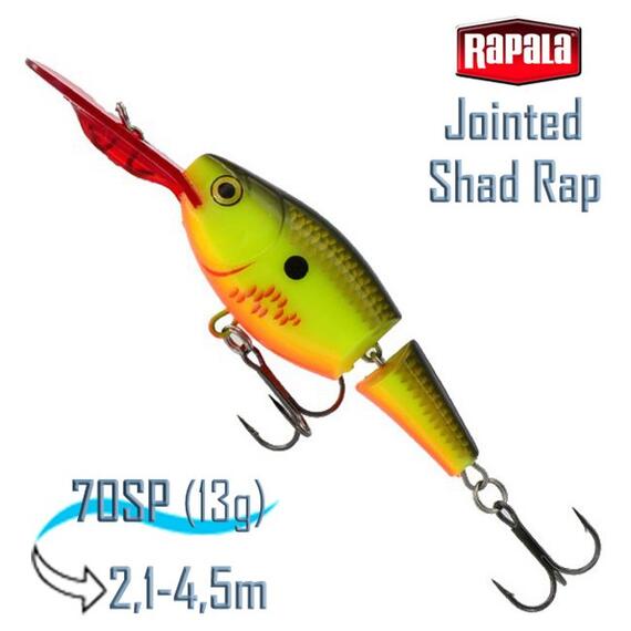 Воблер RAPALA Jointed Shad Rap 07, BHO, Цвет: BHO, Вес гр: 13, Длина, мм: 70 мм, фото 