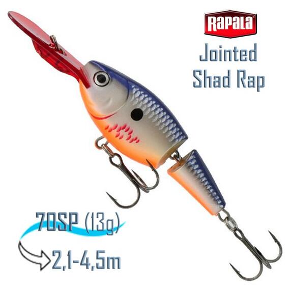 Воблер RAPALA Jointed Shad Rap 07, BOSD, Цвет: BOSD, Вес гр: 13, Длина, мм: 70 мм, фото 