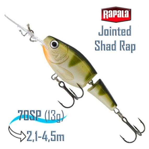 Воблер RAPALA Jointed Shad Rap 07, YP, Цвет: YP, Вес гр: 13, Длина, мм: 70 мм, фото 