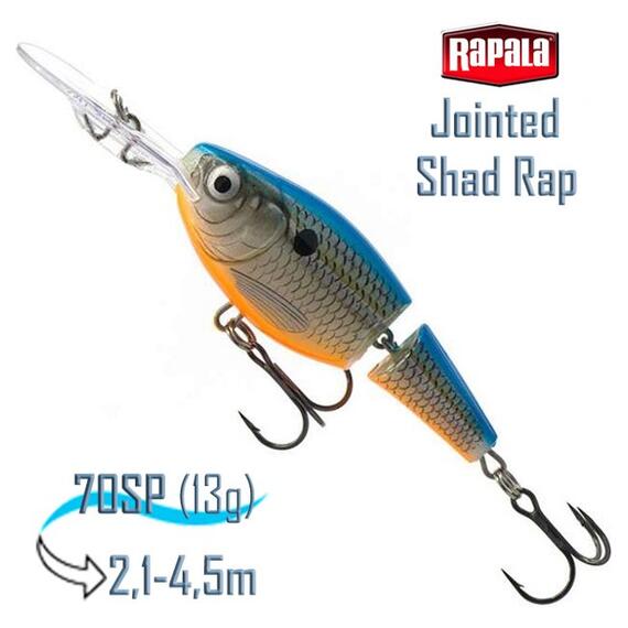 Воблер RAPALA Jointed Shad Rap 07, BSD, Цвет: BSD, Вес гр: 13, Длина, мм: 70 мм, фото 