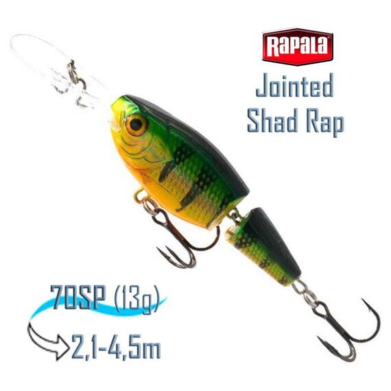 Воблер RAPALA Jointed Shad Rap 07, P, Цвет: P, Вес гр: 13, Длина, мм: 70 мм, фото 