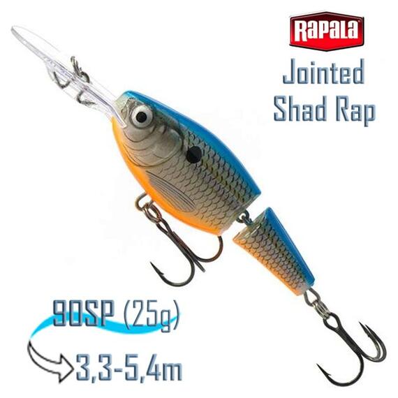 Воблер RAPALA Jointed Shad Rap 09, BSD, фото 