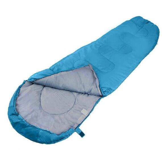 Спальный мешок ACAMPER BERGEN 300г/м2 небесно-голубой, фото , изображение 3