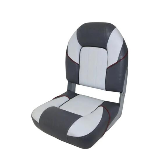 Кресло складное Патриот Люкс, черный/темно-серый/светло-серый/вишневый кант, фото 