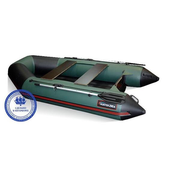 Надувная лодка Хантер 290 ЛКА зеленый, фото , изображение 2