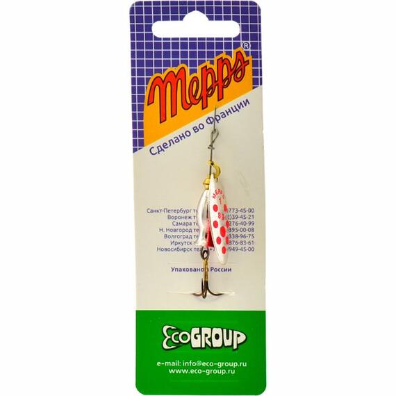 Блесна Mepps Aglia Long Heavy 1+ AG PTS Rouge серебро/красн.точки 12g, фото , изображение 3