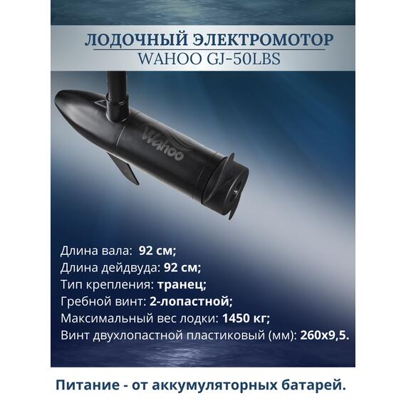Лодочный электромотор Wahoo GJ-50lbs, фото , изображение 2