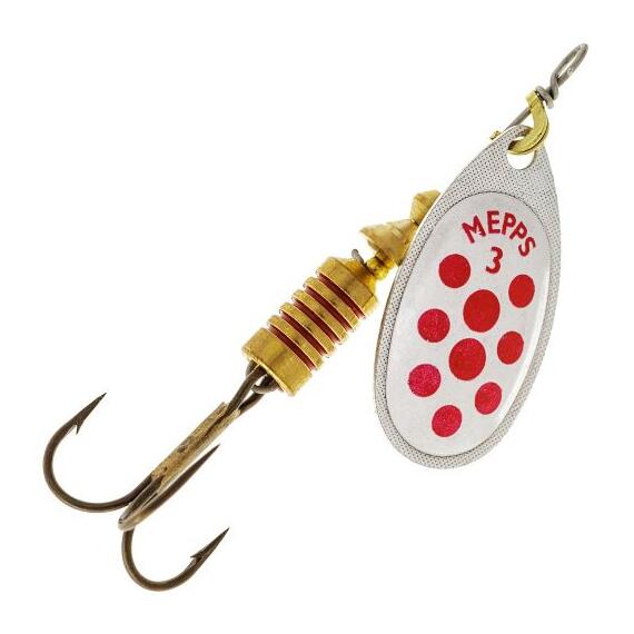 Блесна Mepps Aglia PTS 5 Rouges AG серебро/красн.точ 13g (G06), фото 