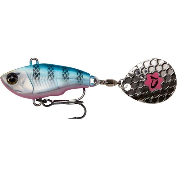 Тейл спиннер SAVAGE GEAR Fat Tail Spin 8cm 24g Sinking, Blue Silver Pink, фото 