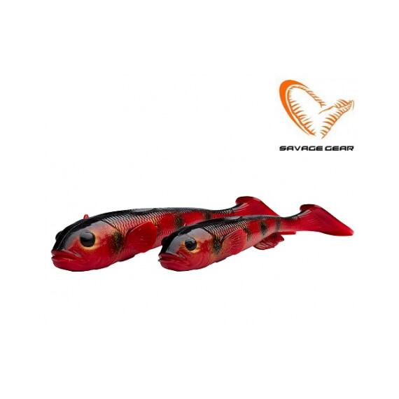 Приманка мягкая SAVAGE GEAR 3D Goby Shad 20cm 60g Red Bullhead UV 2pcs Blister, фото 